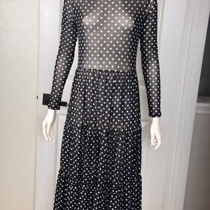 SPIRIT OF GRACE Polka Dot Long Sleeve Dress Size Small
